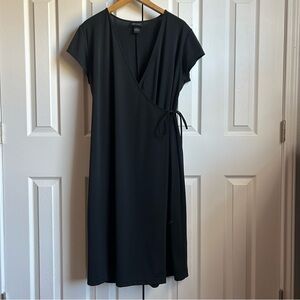 Lane Bryant black short sleeve wrap dress